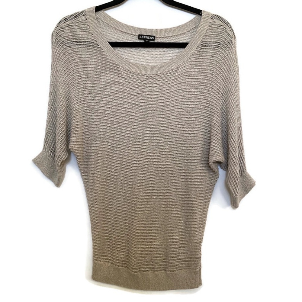 Express Scoop Neck Sweater - Gold/Silver